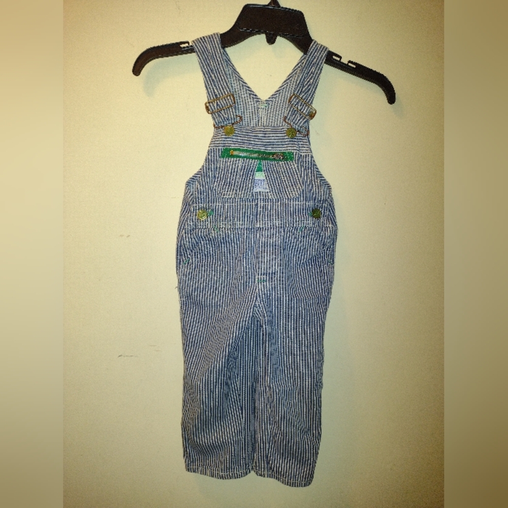 Vintage Liberty Overalls 2T Toddler Blue White Hickory Strip Conductor USA Made